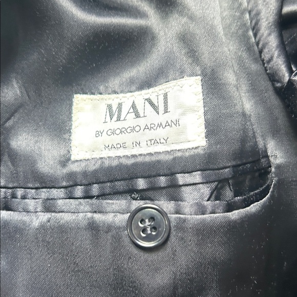 Vintage Giorgio Armani Navy Wool Cashmere Full Length Coat - Picture 6 of 8